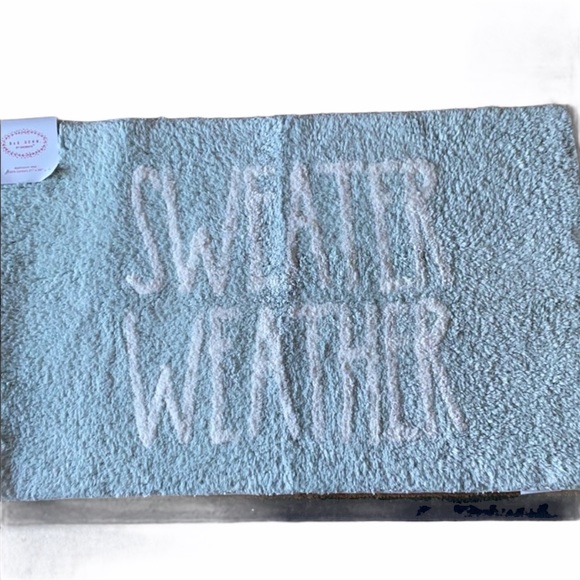 LAST 1 - NEW Rae Dunn bath mat “sweater weather” - Picture 2 of 9
